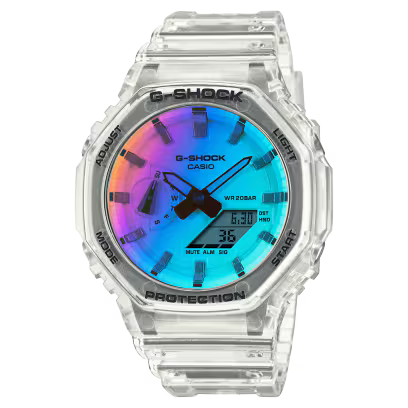 Casio G-Shock GA-2100 - Transparent cadran multicolore