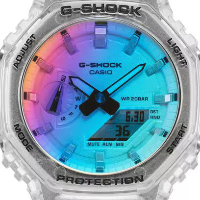 Casio G-Shock GA-2100 - Transparent cadran multicolore